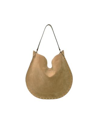 Isabel Marant Taupe Oskan Hobo Suede Handbag