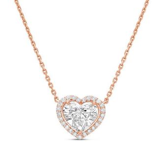 Diana M. Jewels 14KT ROSE GOLD LAB GROWN HEART PENDANT WEIGHING 2.00 CTS TW