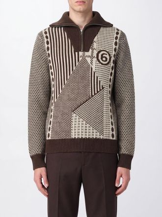 Maison Margiela Maglia a collo alto in misto lana a righe con zip