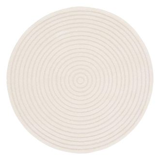 Sweeek Alfombra interior redonda con relieve en color crema, crema