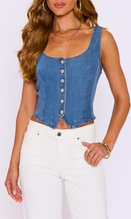VICI Collection Willow Denim Vest in Medium Wash at Nordstrom, Size X-Large