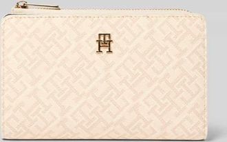 Tommy Hilfiger Portemonnaie mit TH-Allover-Muster in Ecru, Gr&ouml;&szlig;e 1