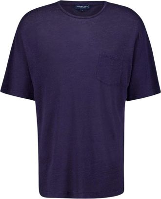 Frescobol Carioca Carmo Linen Jersey T-Shirt - Heren - T-shirts - Blauw - M - Linnen - Tops