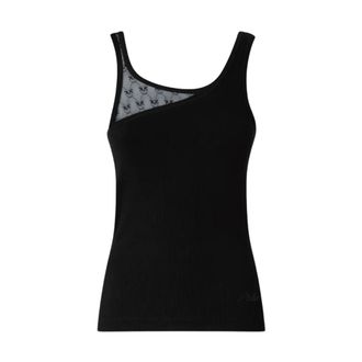 Pinko Pinko, Tops, Dames, Zwart, L, Katoen, Mouwloze tops