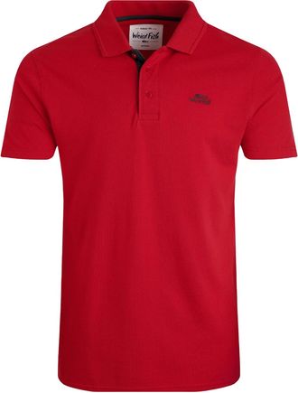Weird Fish Heren Miles Pique Organic Poloshirt (Bosbes Rood Mergel)