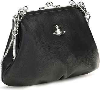 Vivienne Westwood Womens Granny Frame Handbag Black Polyurethane Wallet