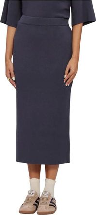 Moss Copenhagen MSCHAgatha East HW Skirt - Dames - Rokken - Blauw - Maat: M/L Viscose