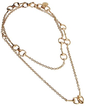 Gucci 18K Rose Gold Horsebit Sautoir Necklace (Authentic Pre-Loved)