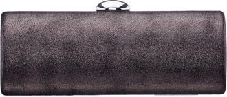 Nina Xandra Metallic Faux Leather Frame Clutch in Meteorite at Nordstrom
