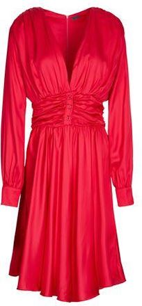 8 by YOOX VISCOSE RUCHED WAIST MIDI DRESS