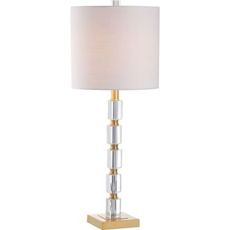 Jonathan Y Designs Claire 28.5 Crystal LED Table Lamp, Clear/Brass in Clear/brass Gold at Nordstrom