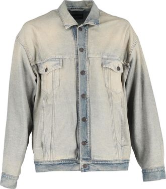 Balenciaga Pre-owned Mens Washed Denim Jacket in Blue Cotton - Size Large