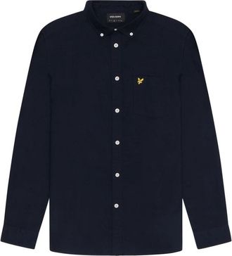 Lyle & Scott Plain Oxford Shirt - Heren - Casual Overhemden - Blauw - 5XL - Katoen - Overhemden