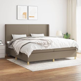vidaXL Cama Box Spring Con Colch&oacute;n Tela Gris Taupe 200x200 Cm Vidaxl