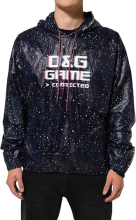 Dolce & Gabbana Blue D&g Game Hooded Men Sweatshirt Sweater Clothing