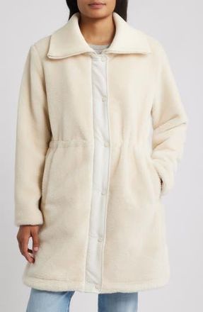 Bernardo Super Soft Faux Shearling Coat in Cream at Nordstrom Rack, Size Xx-Large