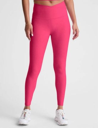 Beyond Yoga Spacedye At Your Leisure High Waisted Midi Leggings In Vivid Pink Heather