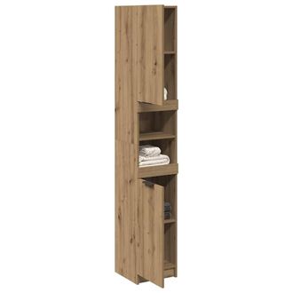 Berkfield Home Durable Bathroom Cabinet Artisan Oak 32x34x188.5 cm Engineered Wood in Brown