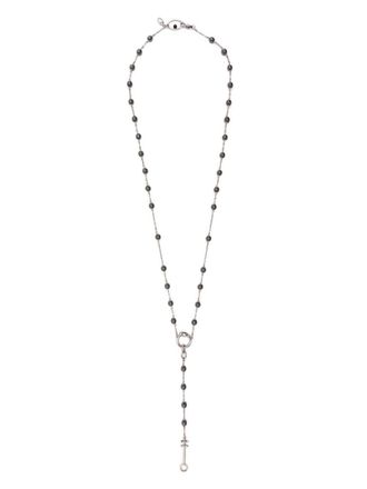 Capsule Eleven beaded rolo-chain necklace - Black