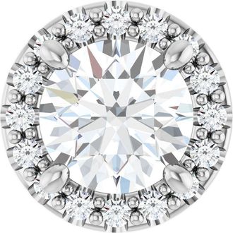 Diamond2Deal 14k Gold 5/8ct Lab-Grown Diamond Halo-Style Pendant