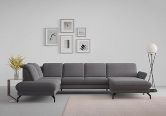 Sit&more Wohnlandschaft »Fashion U-Form« wahlweise mit Kopfteilverstellung, Vorziehsitz, motorisch, Metallfüsse