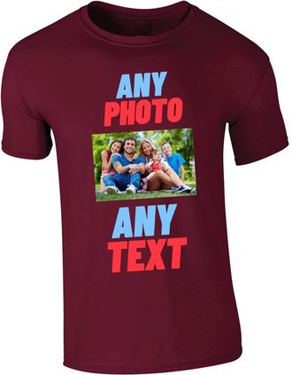 Generic Personalised T-Shirt UK | Design Your Own | Custom Photo & Text | Men & Kids | Personalised Gifts Workwear T Shirt | Create Your Own Customise Tee | U