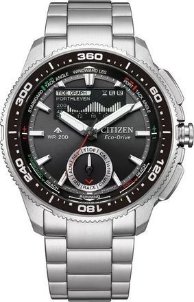 Citizen Promaster Marine Perpetual Alarm World Time Chronograph Moon Phase Black Dial Mens Watch JV3001-53E
