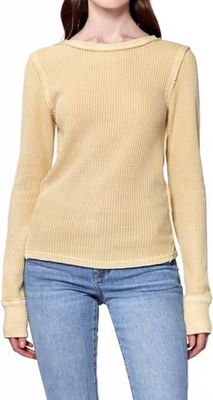 Dear John Denim Ania Long Sleeve Top In Pale Banana