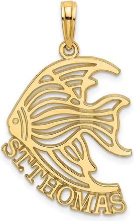 Diamond2Deal 14k Yellow Gold Polished ST. THOMAS Angelfish Charm
