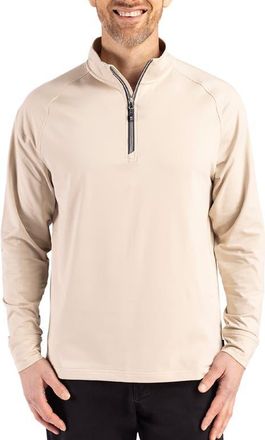 Cutter & Buck Adapt Knit Quarter Zip Pullover in Wheat at Nordstrom, Size Xxx-Large