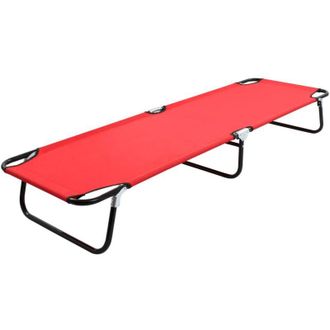 vidaXL vidaXL Lettino Prendisole Pieghevole Rosso in Acciaio