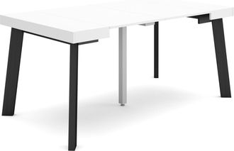 Skraut Home Mesa Consola Extensible, Mesa Comedor Plegable, 160, Para 8 Comensales, Patas De Madera, Estilo Moderno, Blanco - Skraut Home