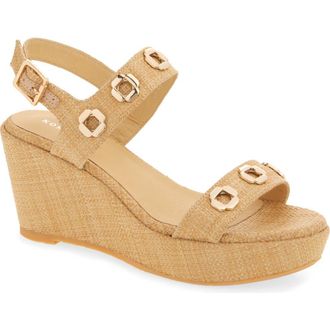 Koko + Palenki Echo Slingback Espadrille Platform Wedge Sandal in Raffia at Nordstrom, Size 7.5