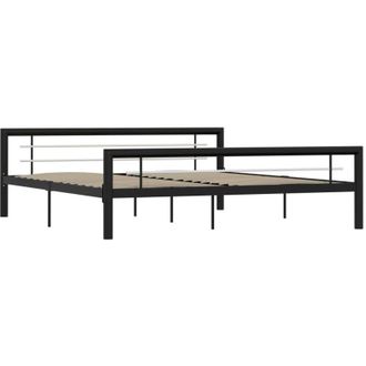 vidaXL Estructura De Cama Sin Colch&oacute;n Metal Blanco Y Negro 180x200 Cm Vidaxl
