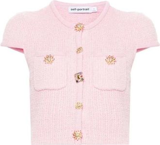 Self Portrait Tops, Dames, Roze, M, Pailletten, Roze Paillet Gebreide Trui