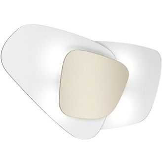 Top-Light Plafoniera vetro top light strategy 1196 plp e27 led lampada soffitto parete, finitura metallo sabbia