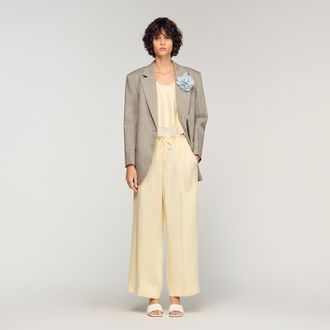 Sandro Satin wide-leg trousers