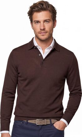 Profuomo Polo bruin Profuomo normale fit 3 knoopjes