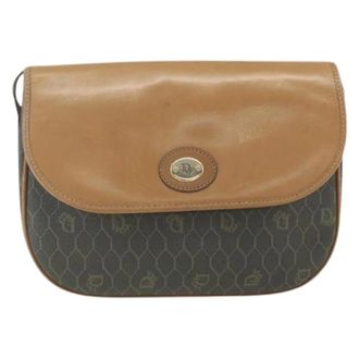 Dior Pre-owned Cross Body Bags, female, Brown, Size: ONE SIZE Pre-owned Vintage honeycomb flap crossbody bag