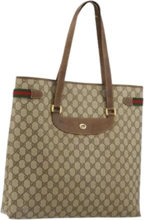 Gucci Pre-owned Tote Bags, female, Beige, Size: ONE SIZE Pre-owned Vintage GG Canvas Tote