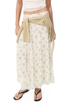 Mango Falda Godet Pleat Skirt in Off White at Nordstrom, Size X-Small