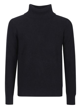 Ballantyne ribbed turtleneck sweater - men - Wool - 46 - Blue