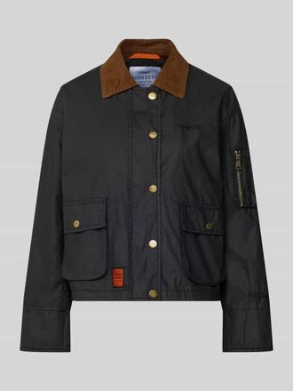 Original Bombers Jacke aus Baumwolle mit Pattentaschen in Black, Gr&ouml;&szlig;e XXL