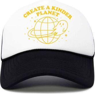 Dalix Kinder Planet Snapback Trucker Hat in Black White at Nordstrom