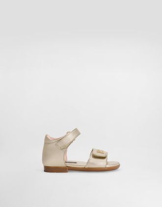 Dolce & Gabbana Laminated Nappa Leather Sandals - Woman Grey Leather 20