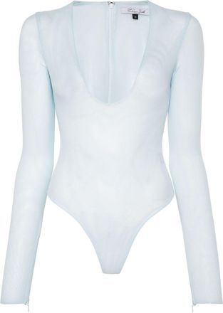 LaQuan Smith Mesh Plunge Bodysuit - Womens - Nylon/Spandex/Elastane