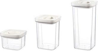No Brand Tarro De Almacenamiento Giratorio De Pet Transparente Con Tapa De Rosca Para Aperitivos, Frutos Secos, Cereales, Herm&eacute;tico Para Despensa (600 Ml + 130