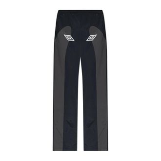 Umbro Straight Trousers, male, Black, Size: S Panelled Logo-Patch Track Pants