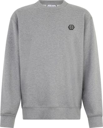 Philipp Plein Ronde Hals Sweatshirt Basic - Heren - Sweatshirts - Grijs - L - Katoen - Hoodies & sweatvesten