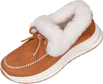 Generic Winter Snow Boots for Women Orthopedic Arch Support Shoes Thermal Non Slip Comfortable Trendy Slip On Fur Lined Ankle Boots Warm Cozy Suede Slipper La